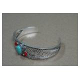 Silver Tone Bracelet with Turqiouse Stones