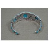 Silver Tone Bracelet with Turqiouse Stones