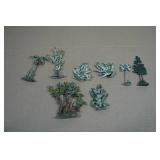 Vintage Painted Lead Toy Trees