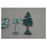 Vintage Painted Lead Toy Trees