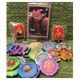 WRESTLING LOT- POKER CHIPS- NECKLASS- & Sealed Undertaker Card!