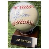 Joe Nathan Sweet Spot Autograph- Minnesota Twins Pitcher- NICE AUTO!  In Wooden Stand
