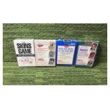 Playing Cards Lot of 4 Decks, Skins Game, Minnesota Twins, 1990 Baseball MLB Player, & Rookies Playing Decks
