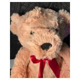 B2 - Plush Teddy Bear With Red Ribbon