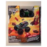 D2 - Monster Jam Grave Digger & El Toro Loco Launcher Playset (Lot of 2)