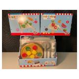 K4 - Play Right Veggie, Fruit & Pizza Kitchen Toy Set (Lot of 3)