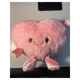 NY 1 - Pink Heart Plush Stuffed Animal With Wings