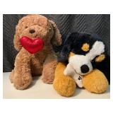 NV 2 - Play Right Plush Dog Pair - Dog With Bone & Puppy