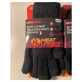 A5 - HeatLogic Knit Lined Touchscreen Gloves (Lot of 2 Pairs)