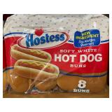 4x Hostess Soft White Hot Dog Buns - 8 Buns Each