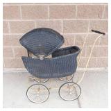 Heywood-Wakefield Antique Wicker Doll Buggy