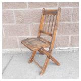 Vintage Wood Folding Chair 26.5" Tall