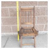 Vintage Wood Folding Chair 26.5" Tall