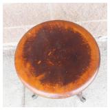 Vintage Swivel Piano Stool With Adjustable Height & Glass Ball Legs