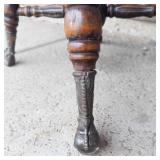 Vintage Swivel Piano Stool With Adjustable Height & Glass Ball Legs