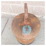 Vintage Metal Gasoline Can With Spring-Loaded Lid