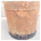 Vintage Metal Gasoline Can With Spring-Loaded Lid