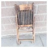 Vintage Folding Wooden Chair
