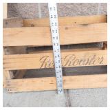 Red Rooster Wooden Crate & Smaller Wooden Crate (Lot of 2)