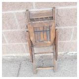 Vintage Folding Wooden Childs Chair