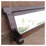 Vintage Dark Wood Wall Mirror