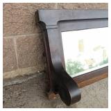 Vintage Dark Wood Wall Mirror