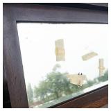 Vintage Dark Wood Wall Mirror