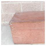 Wooden Storage Chest Trunk With Lid & Lock Hasp