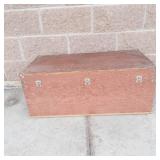 Wooden Storage Chest Trunk With Lid & Lock Hasp