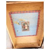 Victorian Antique Steamer Trunk With Original Paper Lining & Lift-Out Tray