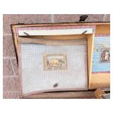 Victorian Antique Steamer Trunk With Original Paper Lining & Lift-Out Tray
