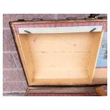 Victorian Antique Steamer Trunk With Original Paper Lining & Lift-Out Tray