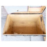 Victorian Antique Steamer Trunk With Original Paper Lining & Lift-Out Tray