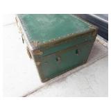 Vintage Riveted Trunk With Divided Interior