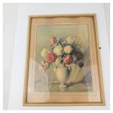 Carle J. Blenner Blooming Beauties Antique Framed Lithograph