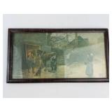Vintage Framed Print the Village Blacksmith Attributed to a. Fox