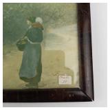 Vintage Framed Print the Village Blacksmith Attributed to a. Fox