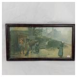 Vintage Framed Print the Village Blacksmith Attributed to a. Fox