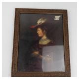 Vintage Framed Print of Portrait of Saskia Van Uylenburgh