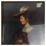 Vintage Framed Print of Portrait of Saskia Van Uylenburgh
