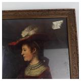 Vintage Framed Print of Portrait of Saskia Van Uylenburgh