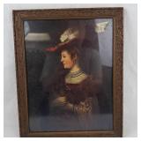 Vintage Framed Print of Portrait of Saskia Van Uylenburgh