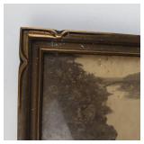 Vintage Framed River Landscape Print 12 X 10 in