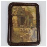 Vintage Small Framed Pastoral Print