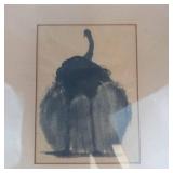 Leon Applebaum Circumspect Ostrich 1959 Watercolor Framed