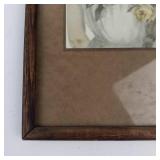 Vintage Edwardian-Style Lithograph Portrait in Original Wooden Frame