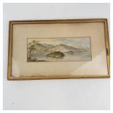 Framed Landscape Watercolor Painting