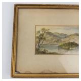 Framed Landscape Watercolor Painting