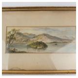 Framed Landscape Watercolor Painting