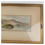 Framed Landscape Watercolor Painting